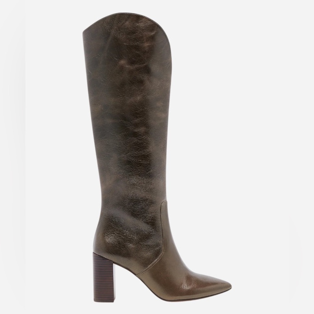 NIB Dolce Vita Nedi Boots Dark Olive Leather Size 10